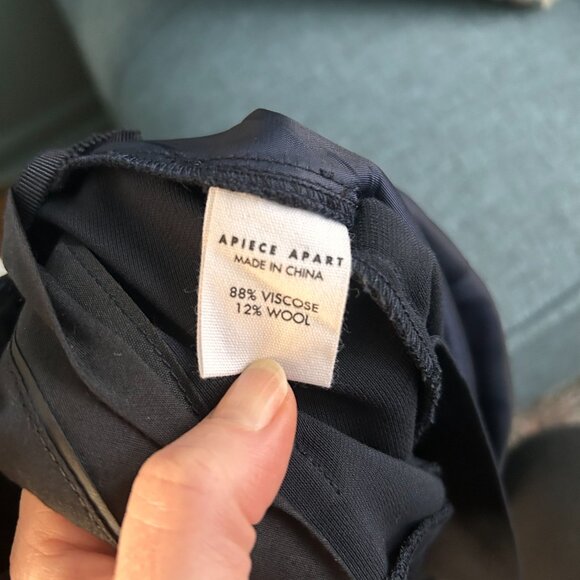 Apiece Apart wide leg navy trouser - Picture 8 of 10